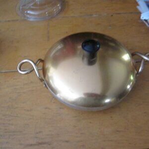 VTG Hallite Wearever 7 in twisted handle saute pan copper color lid